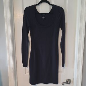 Express navy Blue Long Sleeve Dress